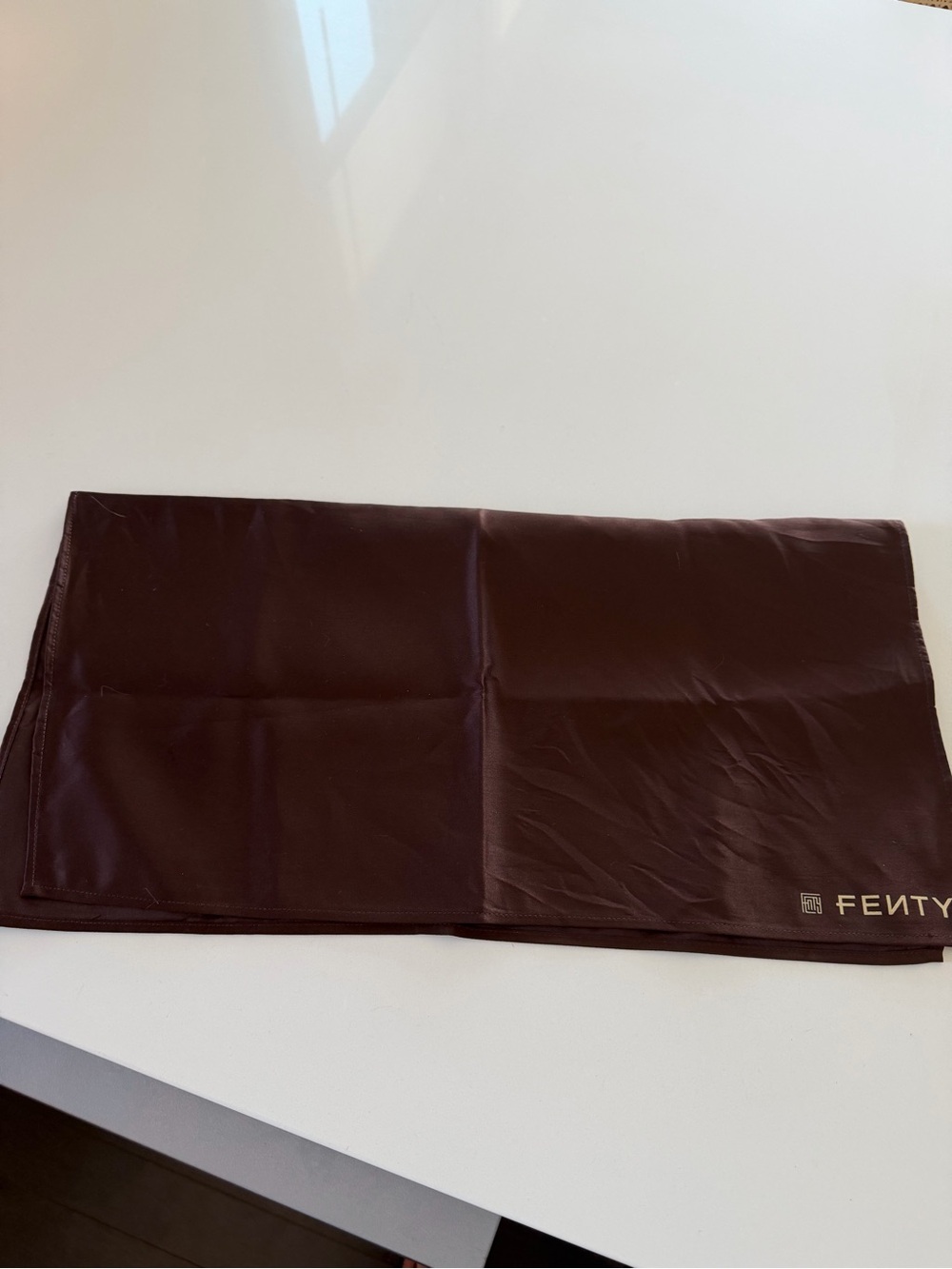 Fenty Beauty Dark Brown Satin Scarf Wrap